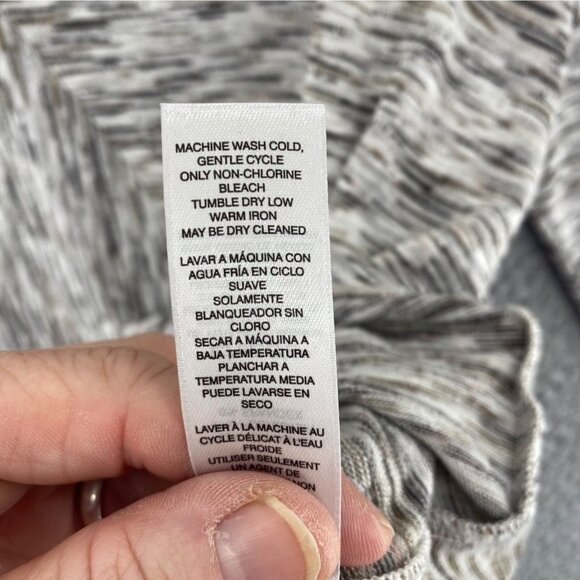 Chicos Top Womens 2 US Large Gray Volcanoe Spacedye Asymmetrical Spliced Tunic - Picture 7 of 11